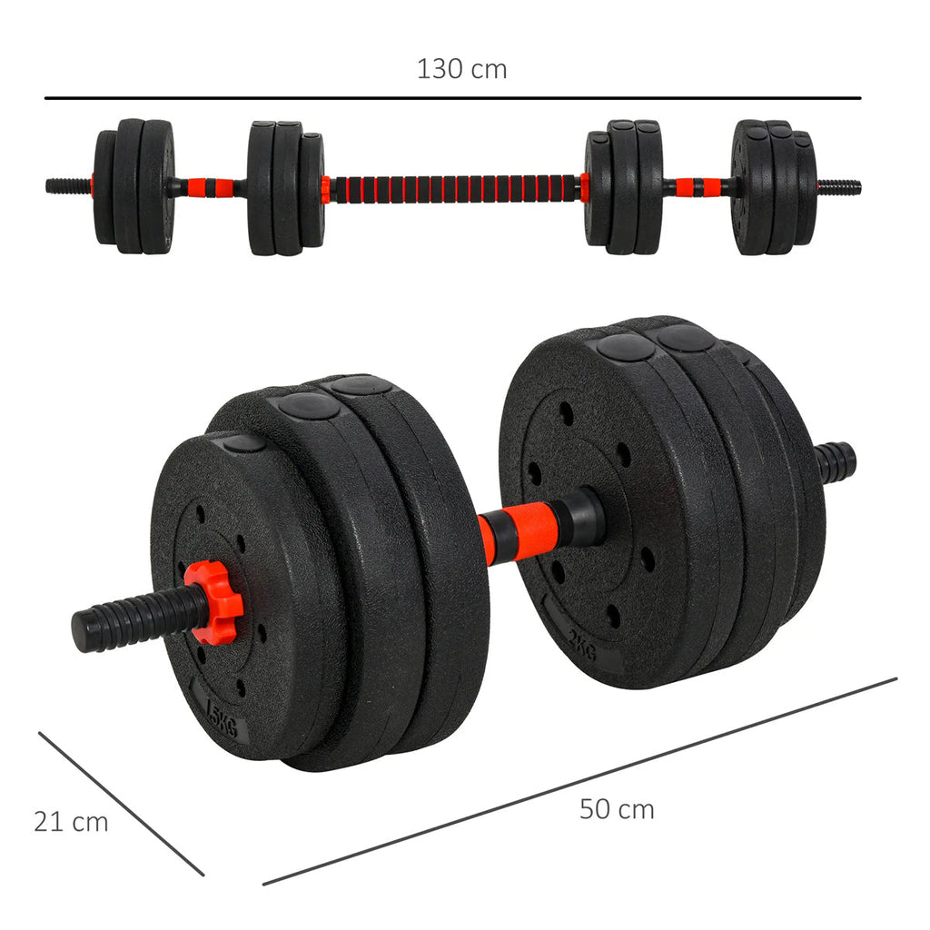 Adjustable Dumbbells & Barbell Set – 20kg, 25kg, 30kg Options – Home Gym Strength Training with or without Bench