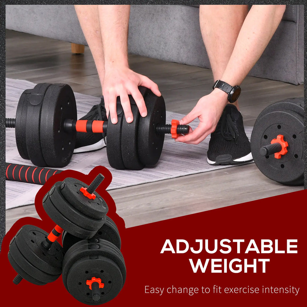 Adjustable Dumbbells & Barbell Set – 20kg, 25kg, 30kg Options – Home Gym Strength Training with or without Bench