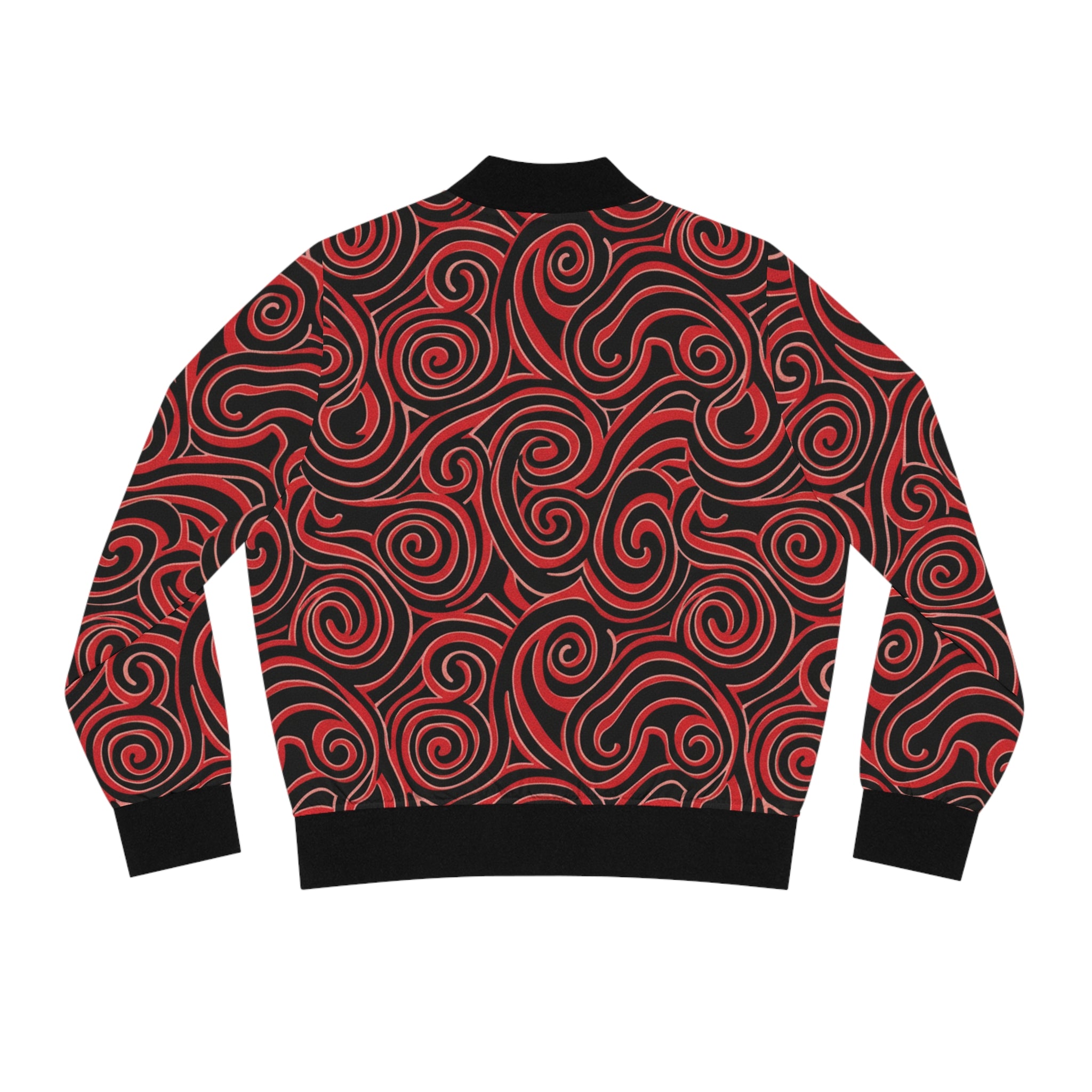 Retro Red & Balck Bomber Jacket - All-Over Print