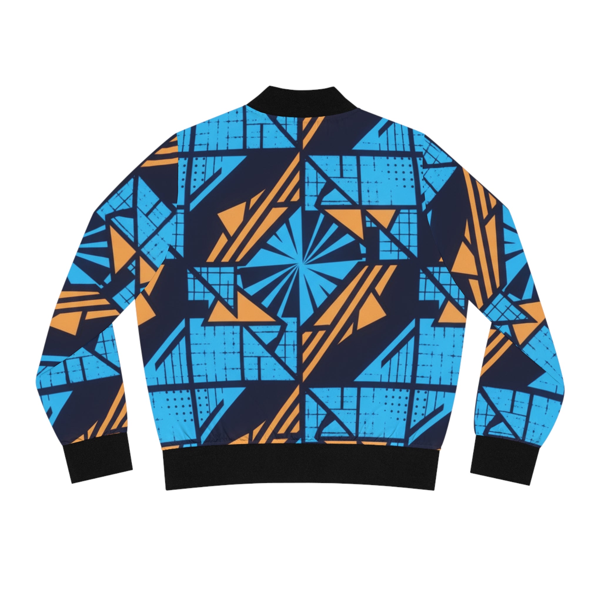 Retro Blue & Orange Bomber Jacket - All-Over Print
