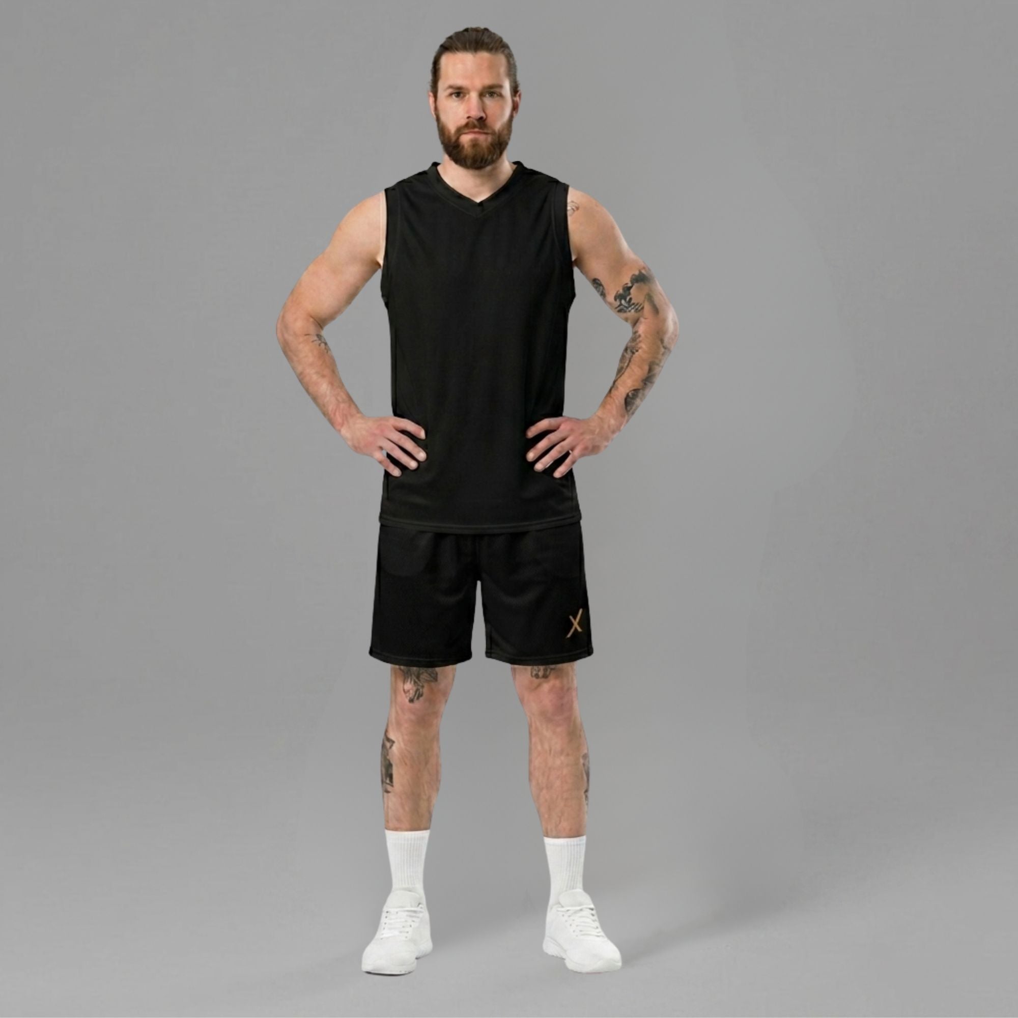 Flexate Stretch Shorts - Sports Black - Gold X
