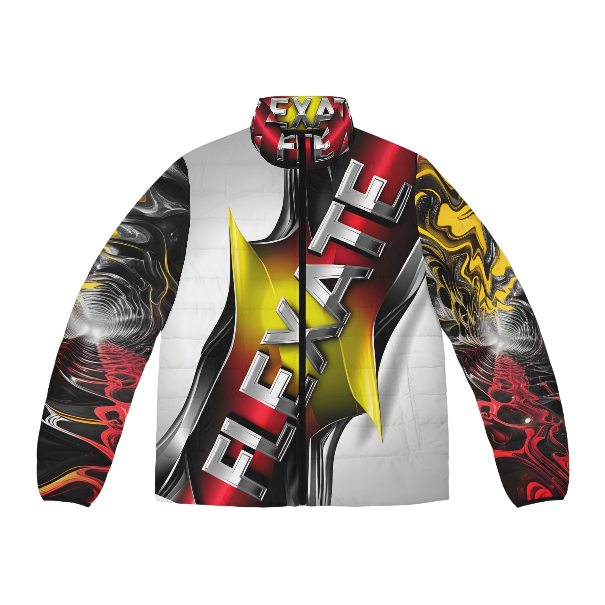 Flexate Action One Men's Puffer Jacket - AOP Design