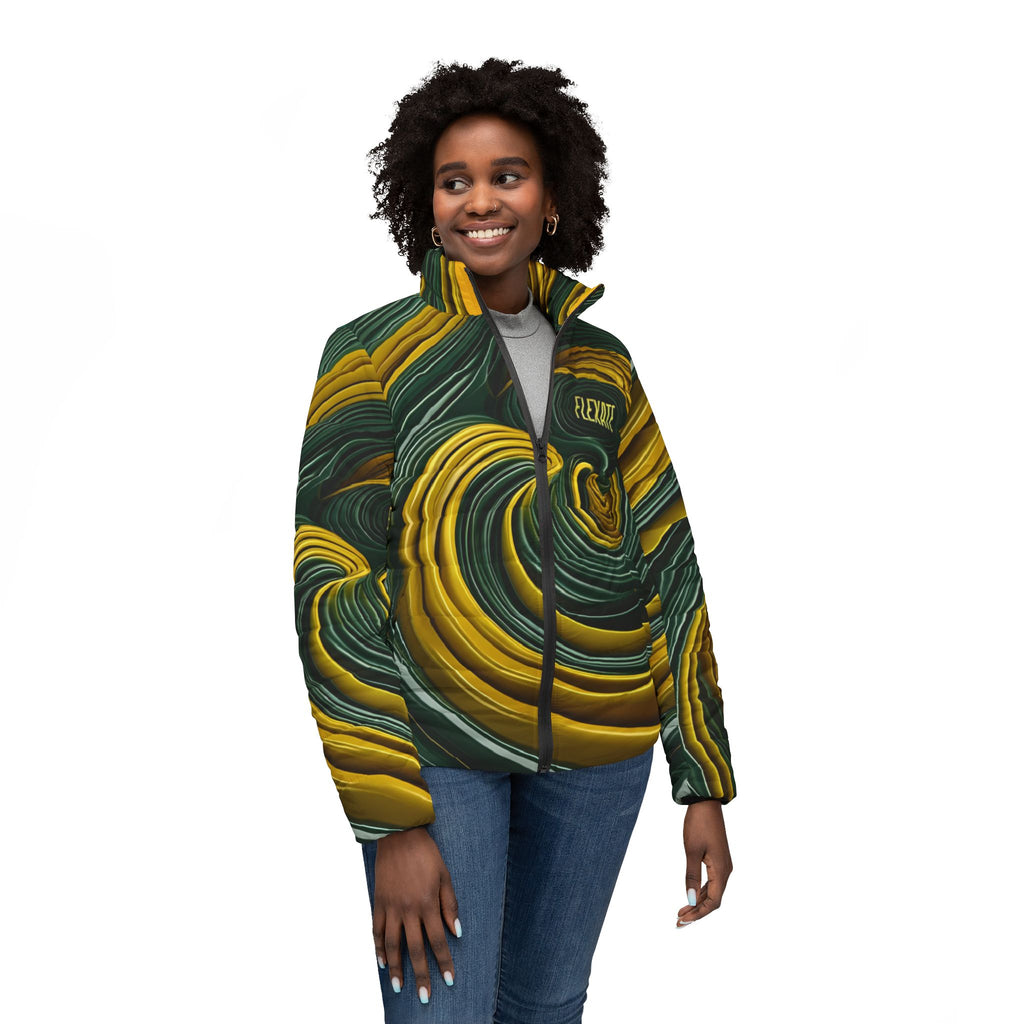 Flexate Earth X Women’s Puffer Jacket - AOP Design