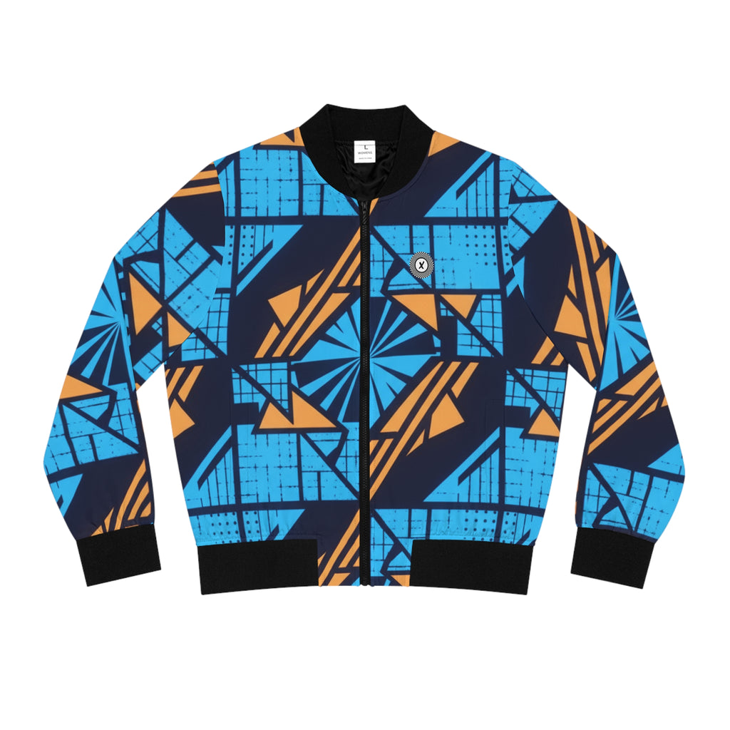 Retro Blue & Orange Bomber Jacket - All-Over Print