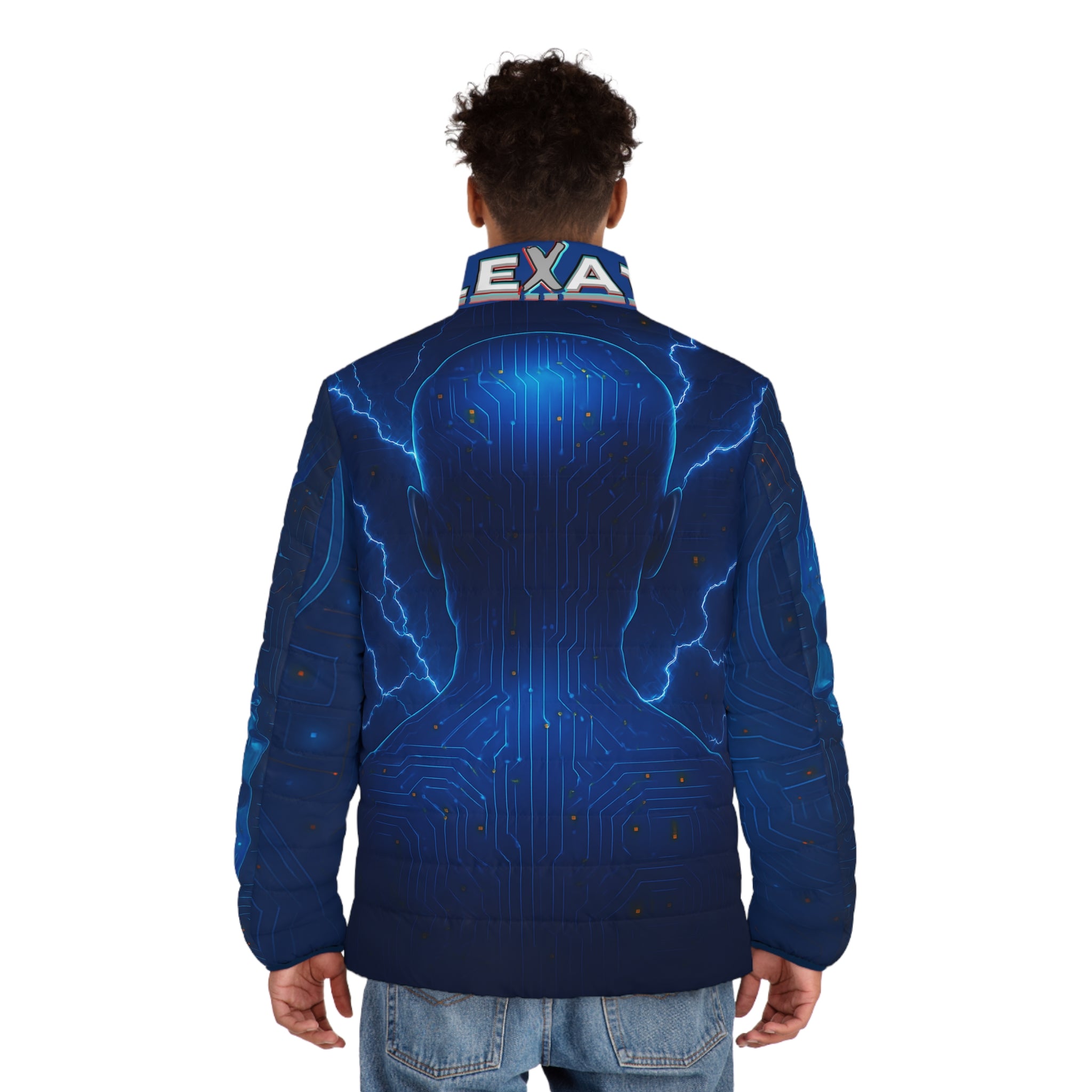 Flexate System One Men's Puffer Jacket - AOP Design