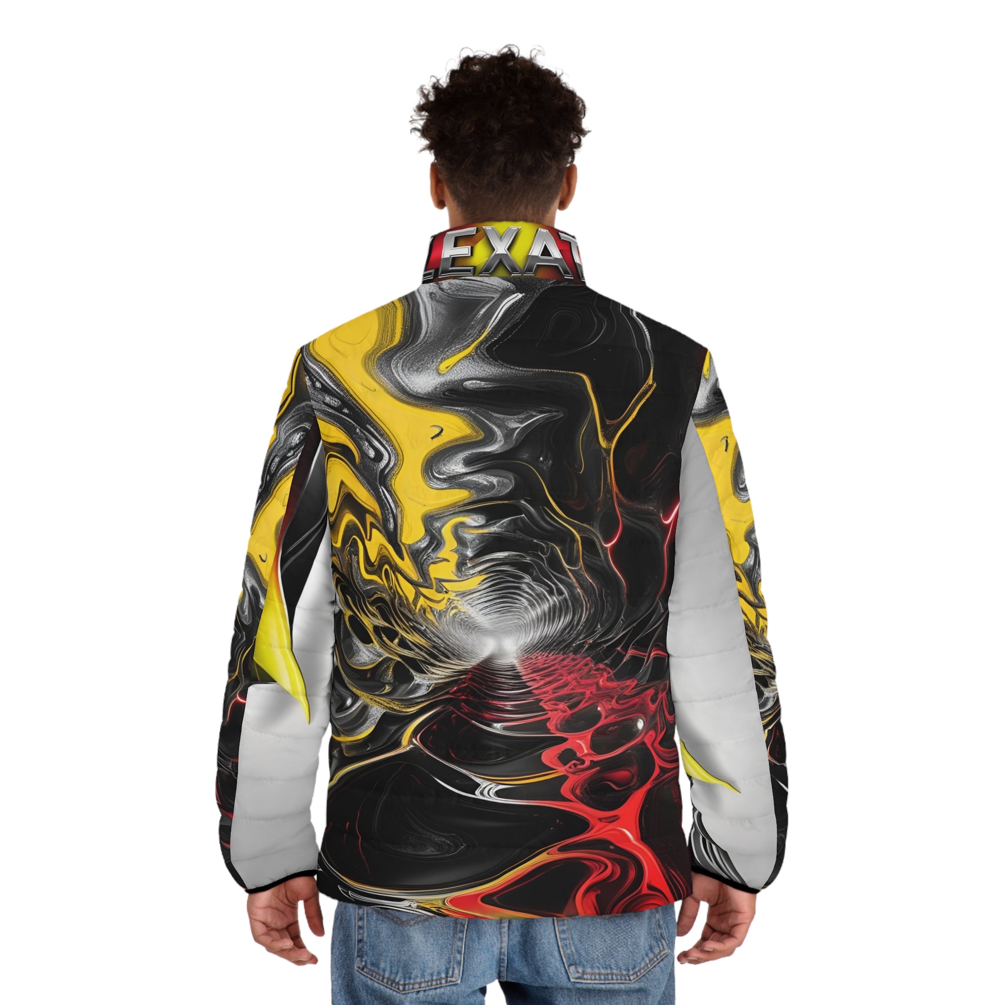 Flexate Action One Men's Puffer Jacket - AOP Design