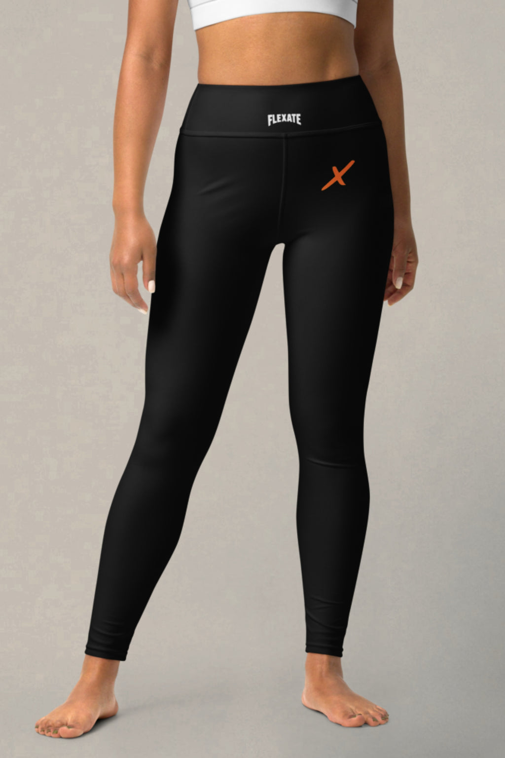 Flexate Yogaleggings – Svart – Oransje X
