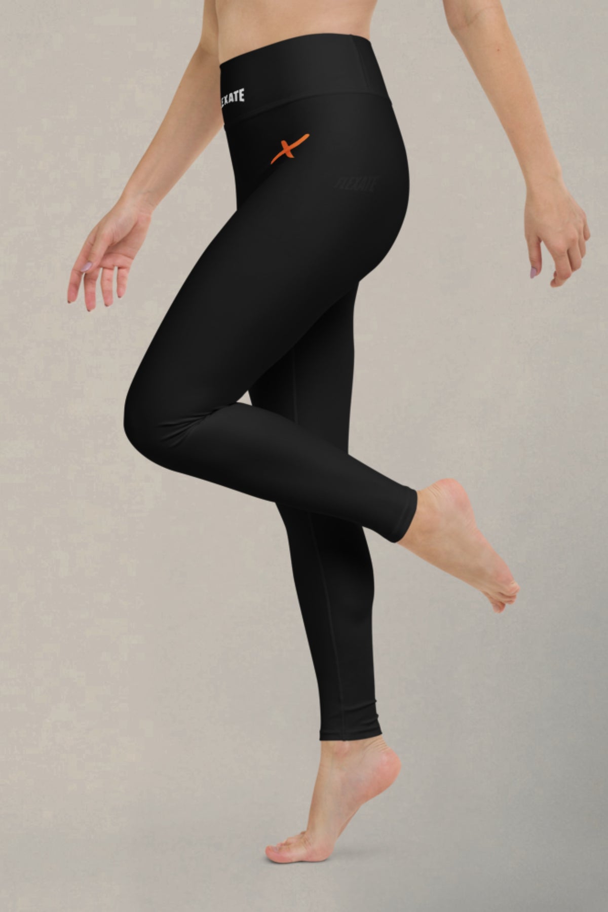 Flexate Yogaleggings – Svart – Oransje X