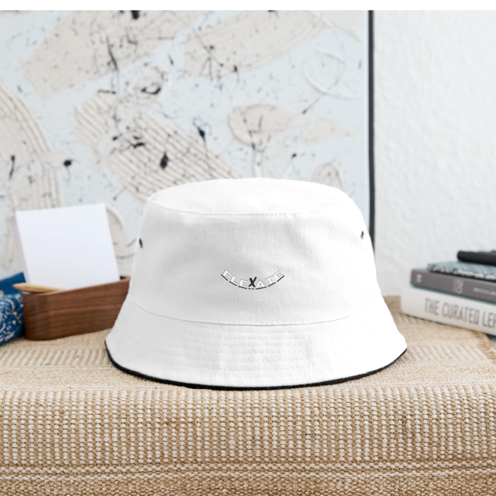 Bucket Hat - white/navy