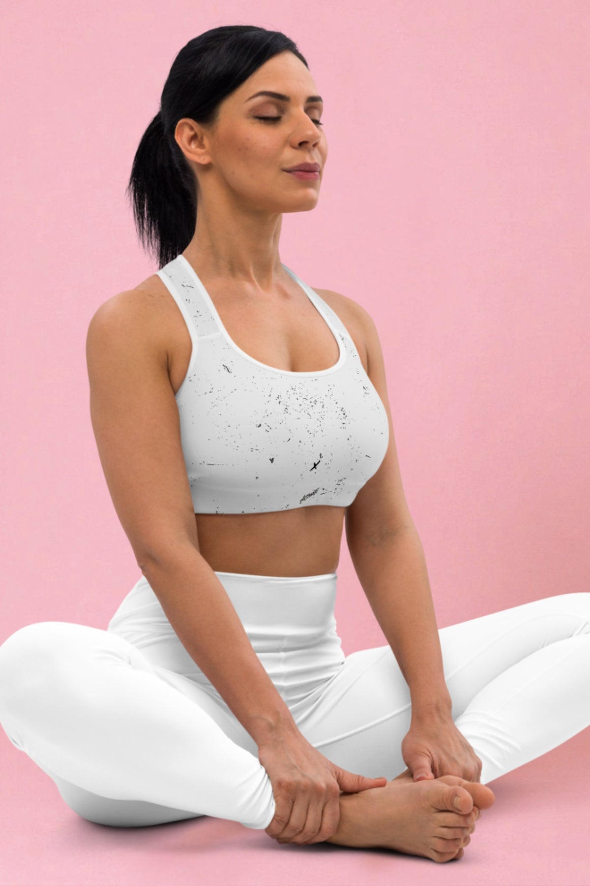 Flexate Black Speckle Activate Sports bra