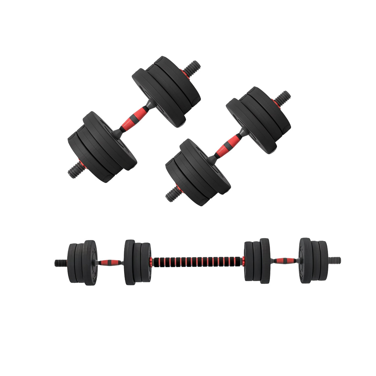 Adjustable Dumbbells & Barbell Set – 20kg, 25kg, 30kg Options – Home Gym Strength Training with or without Bench