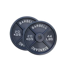 Cast Iron Weight Plates Set and Pair with Olympic Barbell + Clips