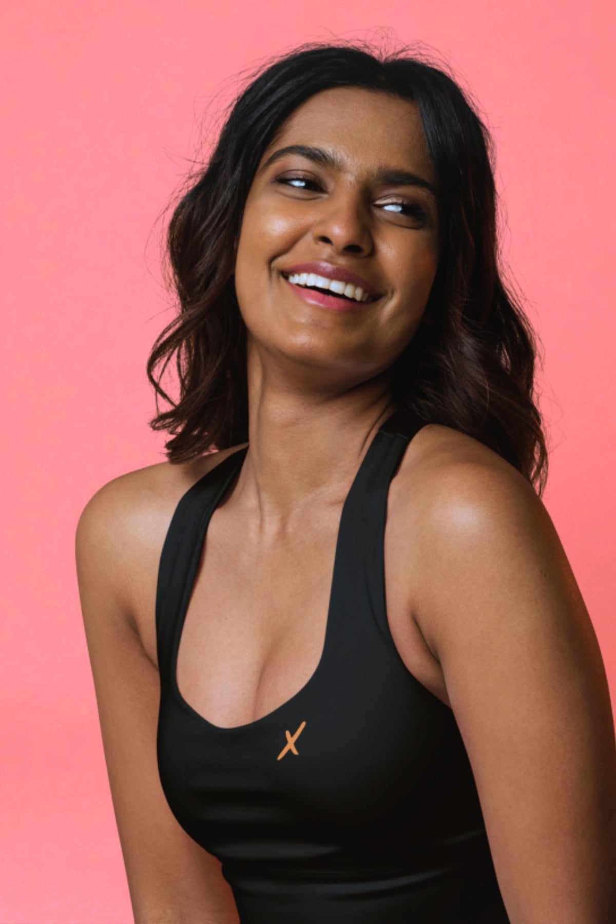 Flexate Classic Sports-BH – Svart – Oransje X