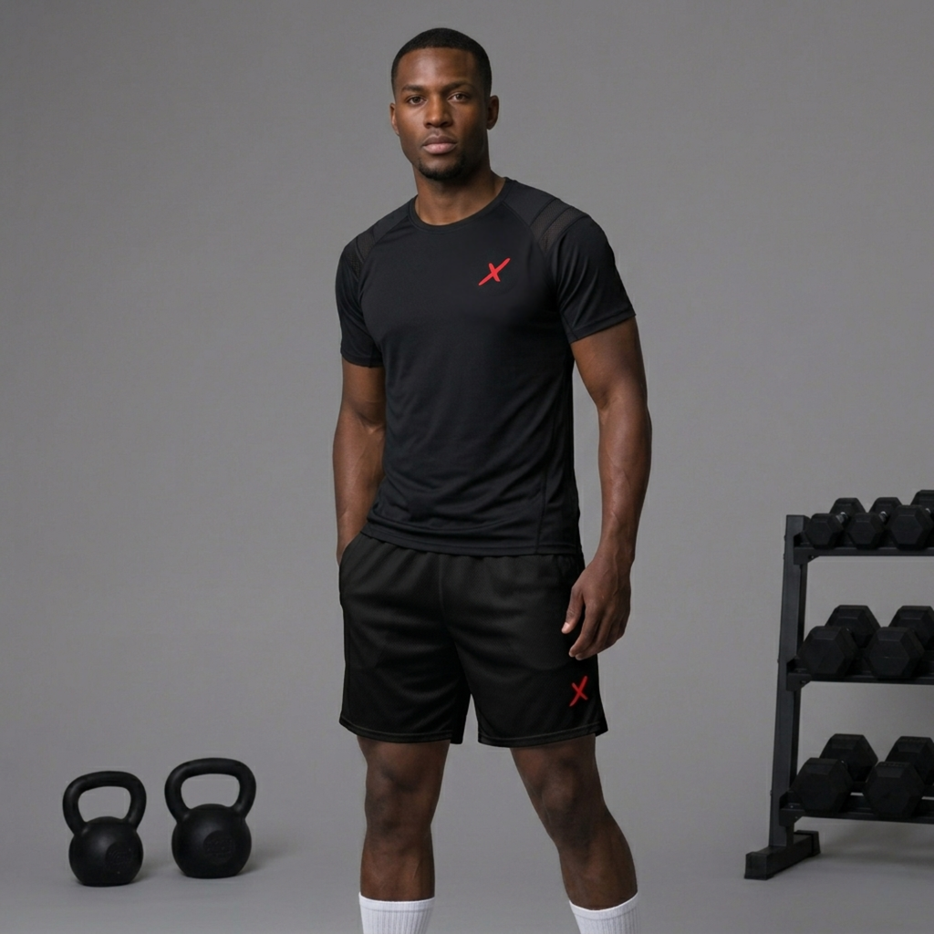 Flexate Stretch Shorts - Sports Black - Red X