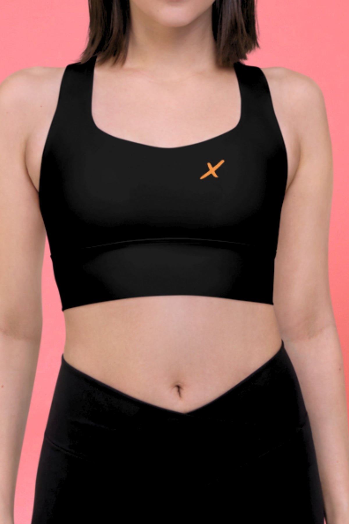 Flexate Classic Sports-BH – Svart – Oransje X