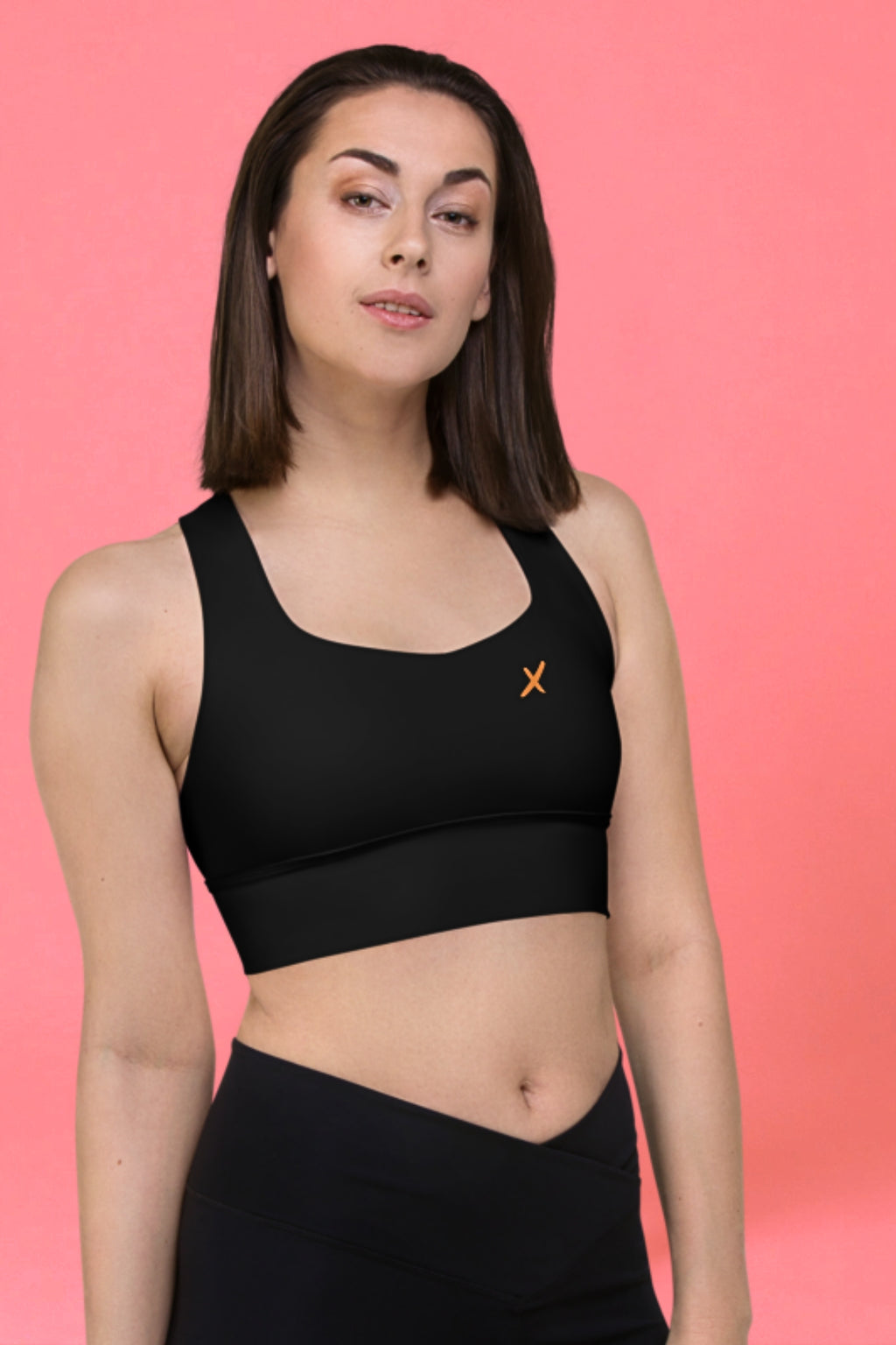 Flexate Classic Sports-BH – Svart – Oransje X