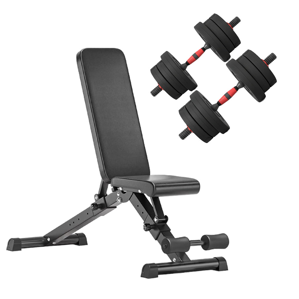 Adjustable Dumbbells & Barbell Set – 20kg, 25kg, 30kg Options – Home Gym Strength Training with or without Bench