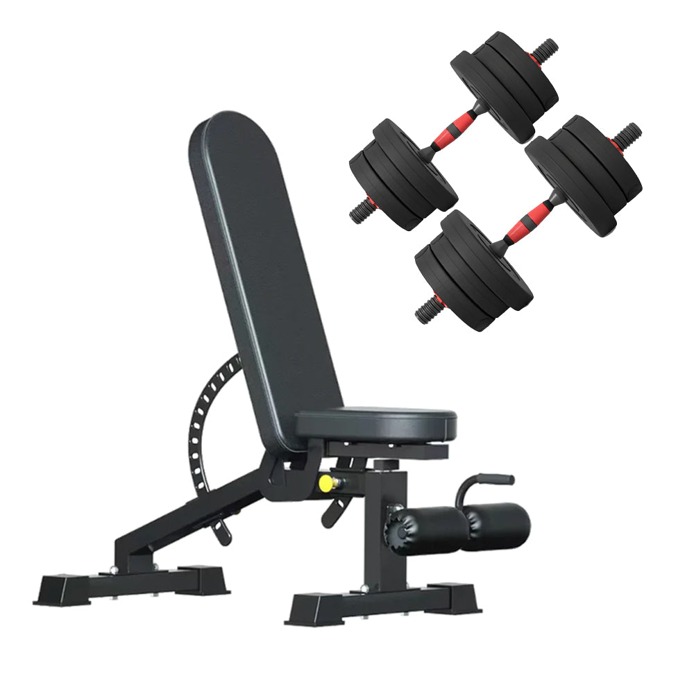 Adjustable Dumbbells & Barbell Set – 20kg, 25kg, 30kg Options – Home Gym Strength Training with or without Bench