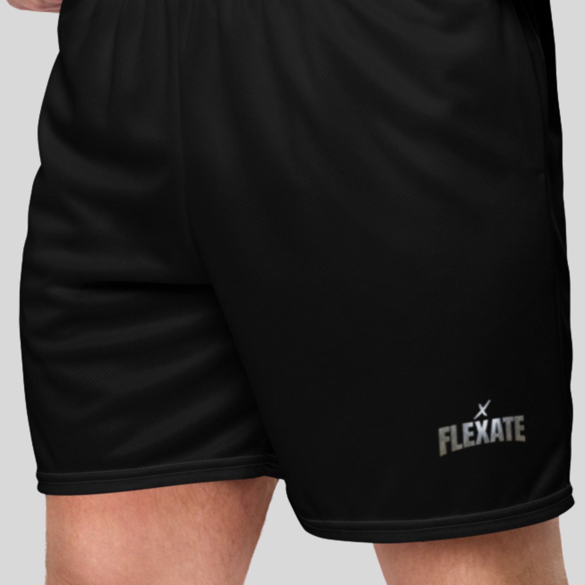 Flexate Stretch Shorts - Sports Black - Flexate Silver X