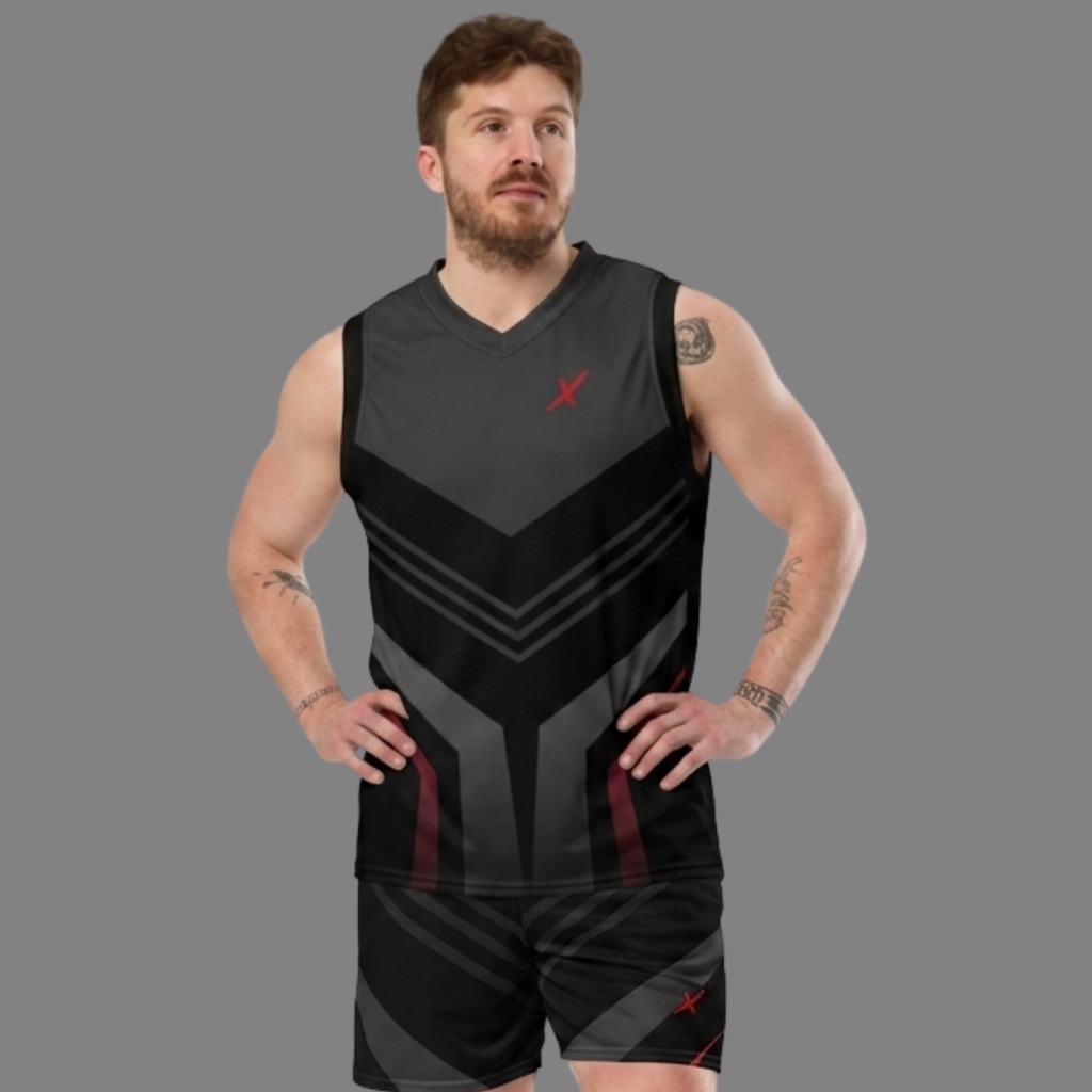 Flexate Stretch Shorts - Sports Black - Tech Red