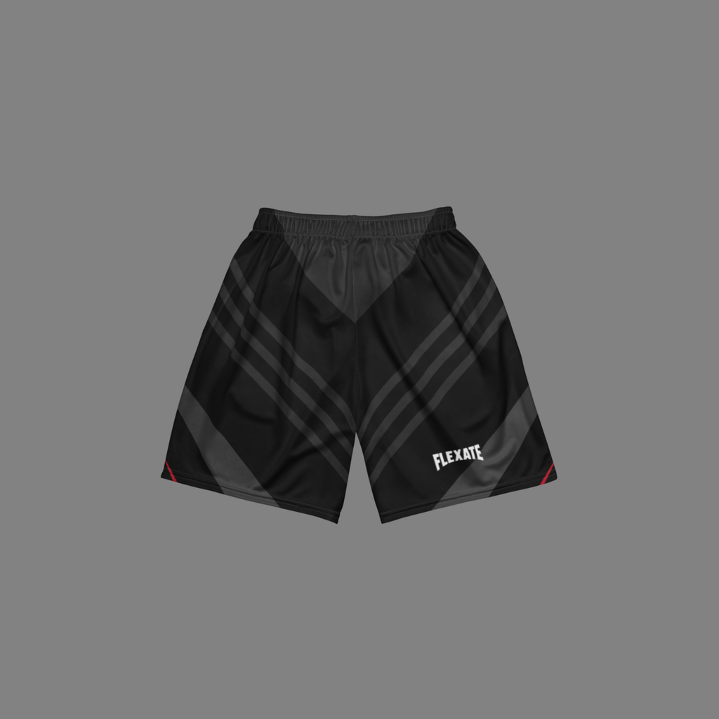 Flexate Stretch Shorts - Sports Black - Tech Red