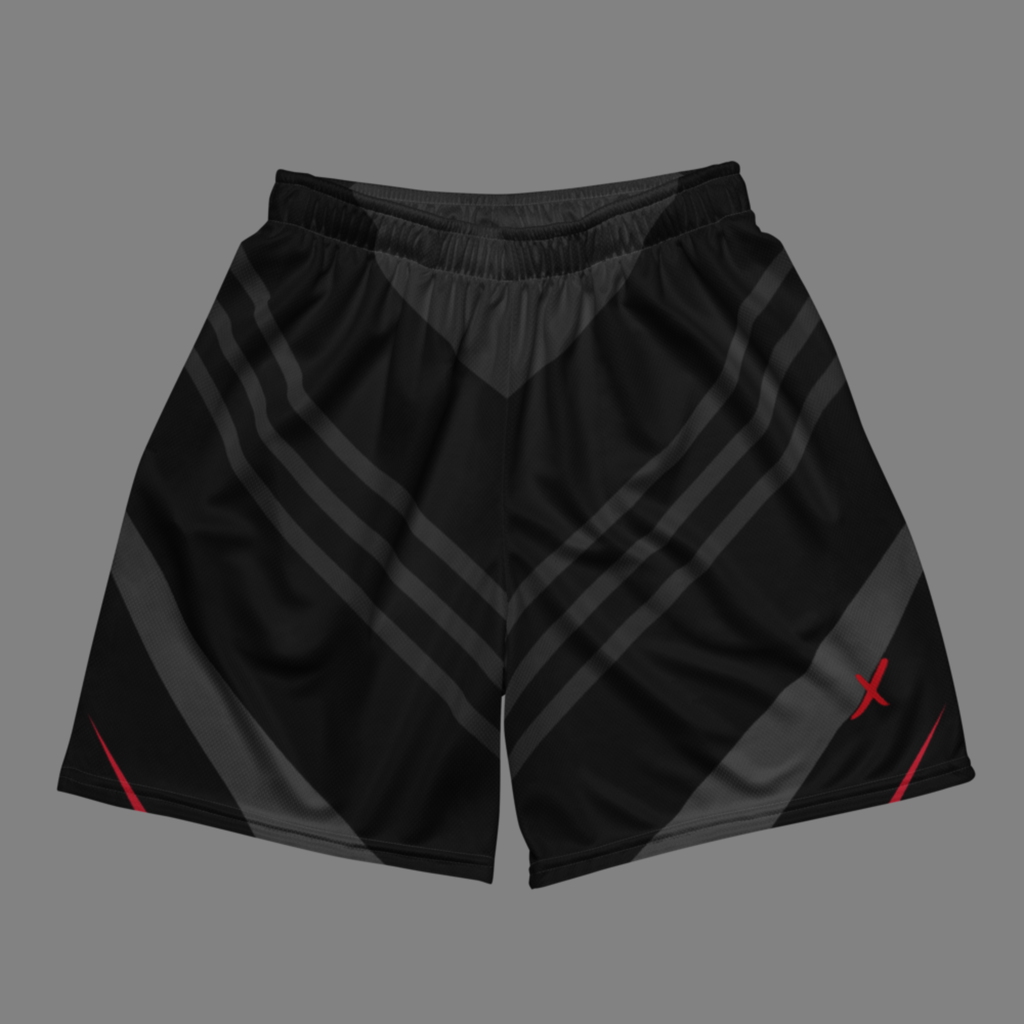 Flexate Stretch Shorts - Sports Black - Tech Red