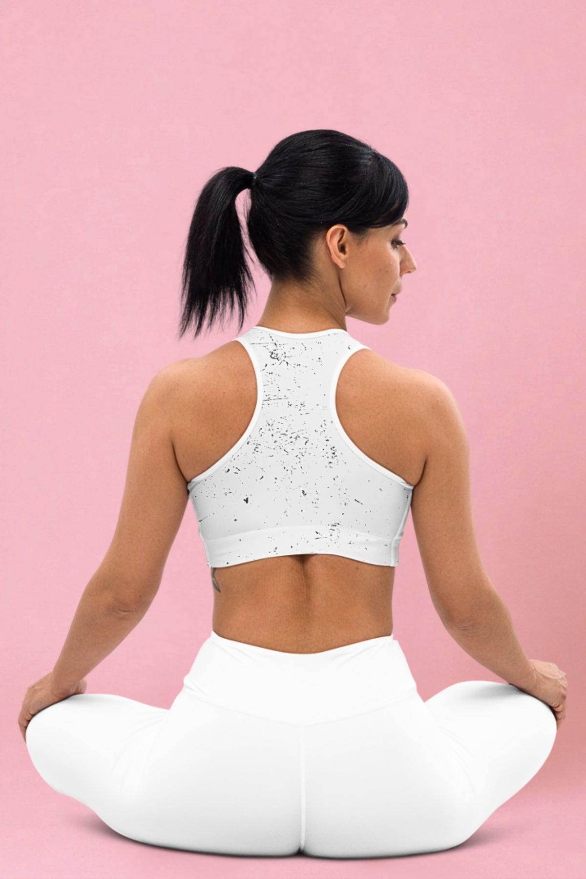 Flexate Black Speckle Activate Sports bra