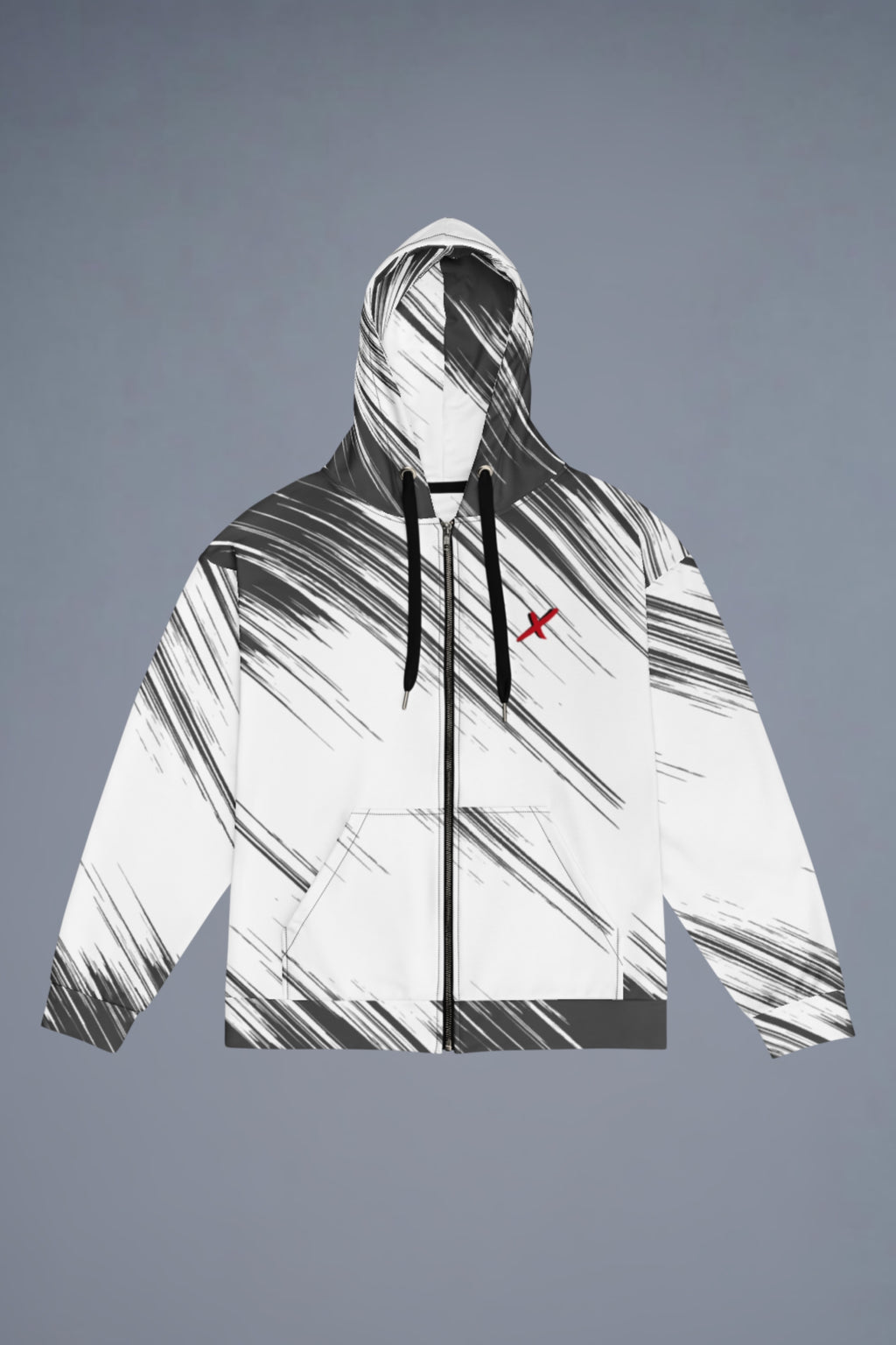 Flexate Wild Stripe - Unisex zip hoodie - Original Red X