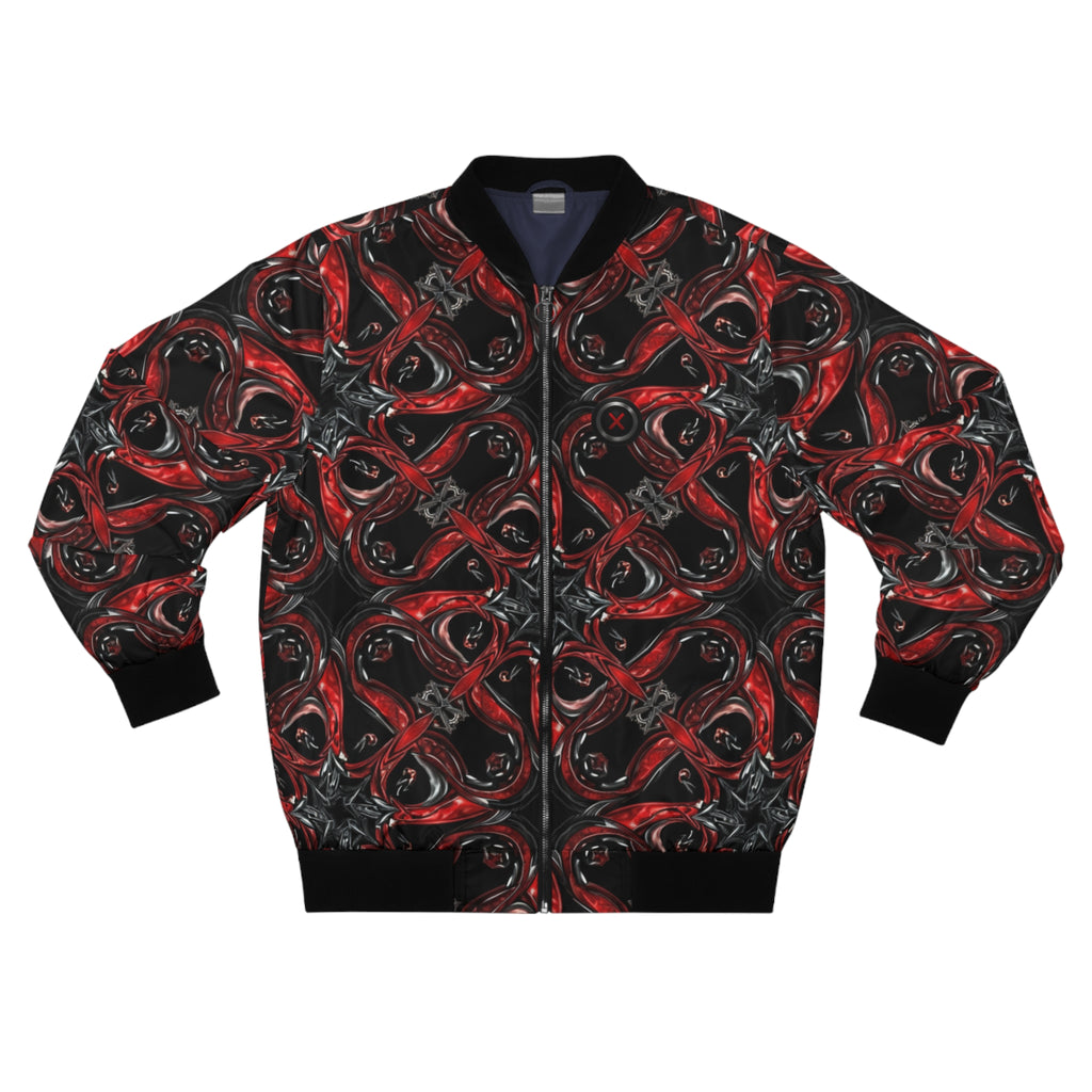 Dragon Bomber Jacket — Red & Black Mythic All-Over Print