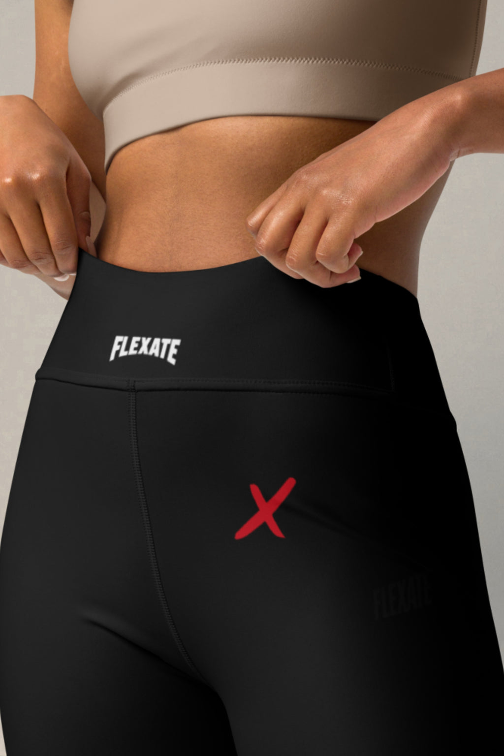 Flexate Yoga Leggings - Black - Red X