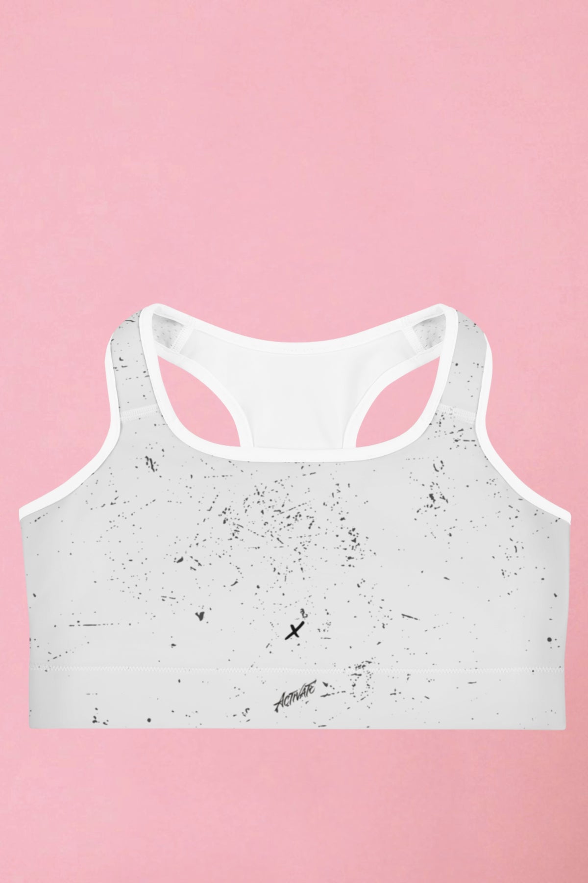 Flexate Black Speckle Activate Sports bra