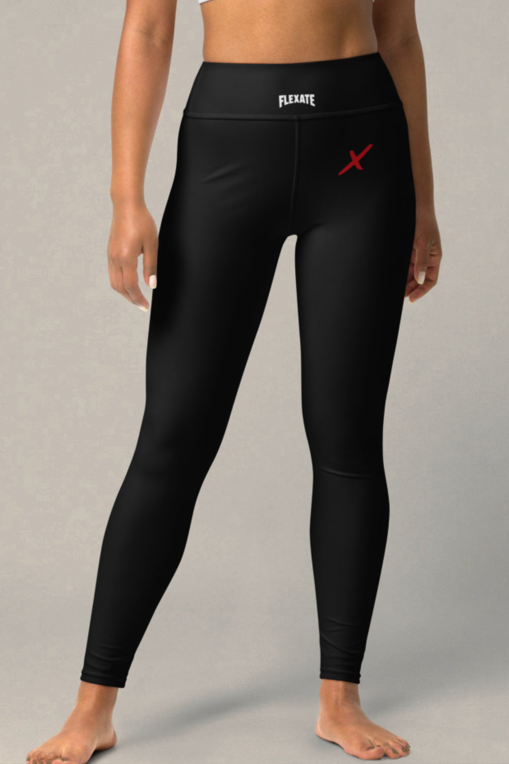 Flexate Yoga Leggings - Black - Red X