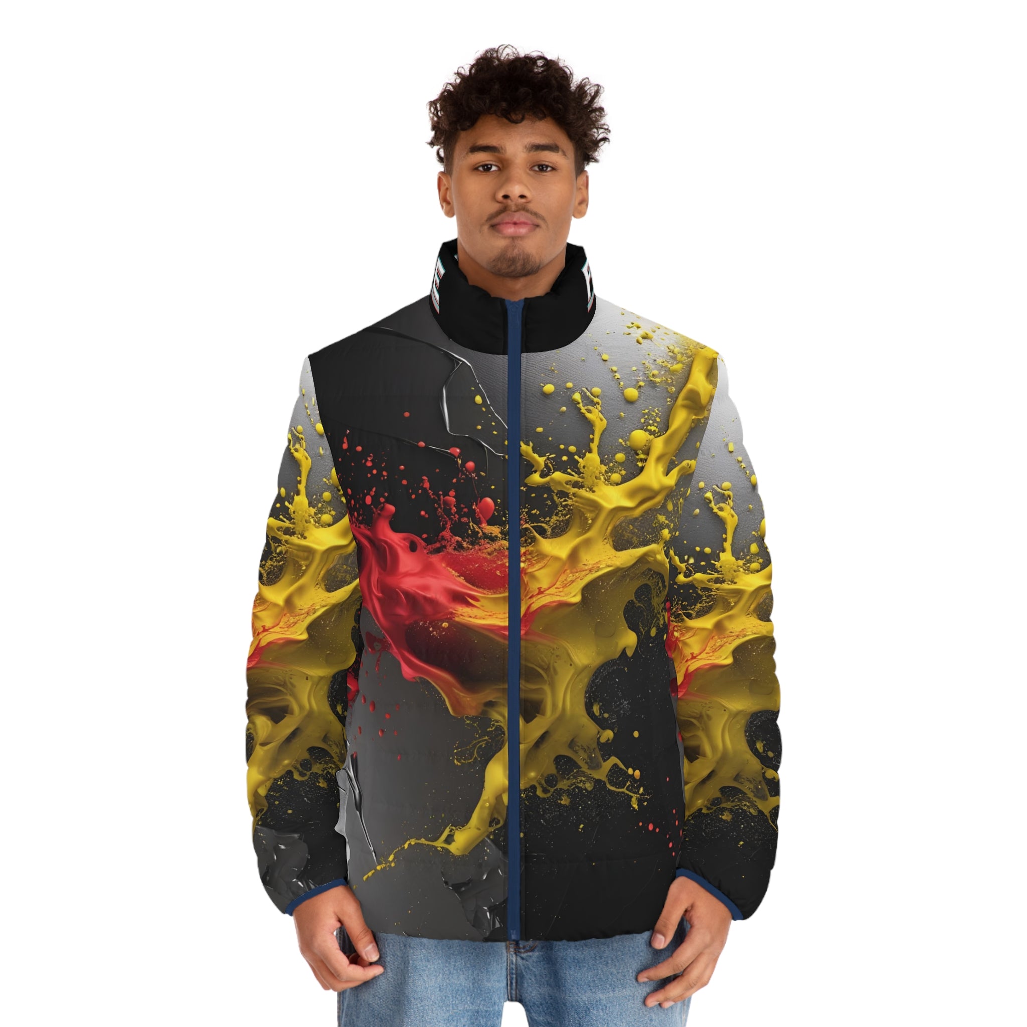 Flexate Artist One Men's Puffer Jacket - AOP Design