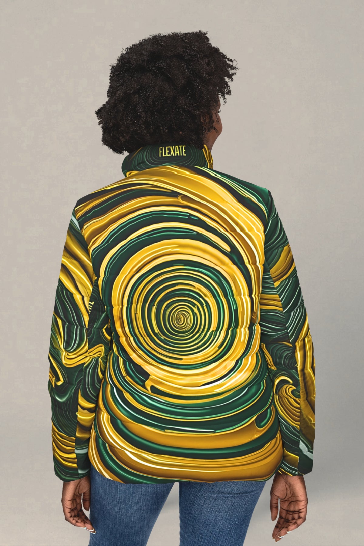 Flexate Earth X dunjakke til dame – AOP-design