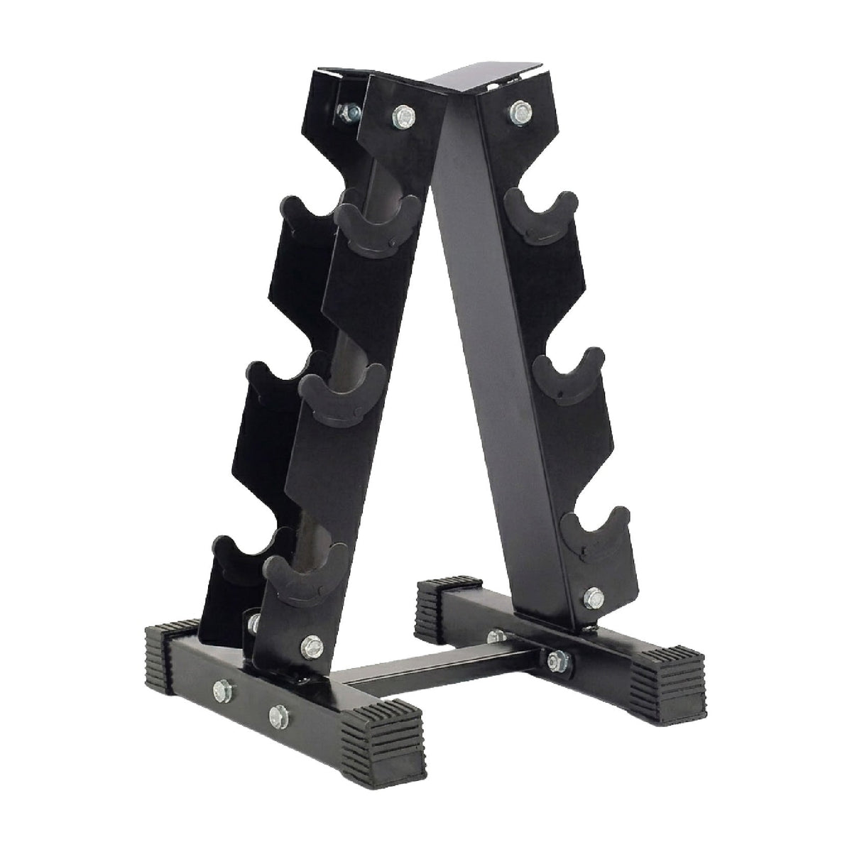 Hex Dumbbell Set with 3-Tier Tree Rack & Optional Bench – Rubber Coated Anti-Roll Weights for Home Gym