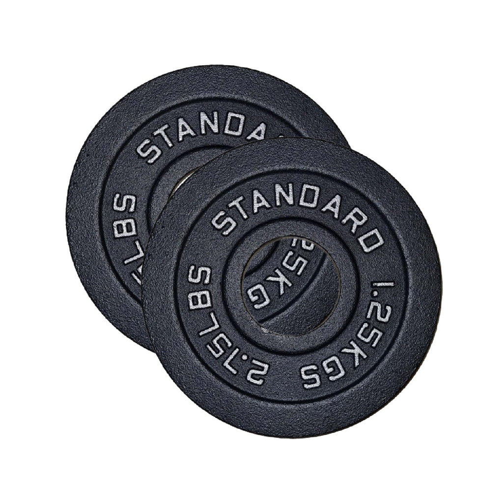 Cast Iron Weight Plates Set and Pair with Olympic Barbell + Clips
