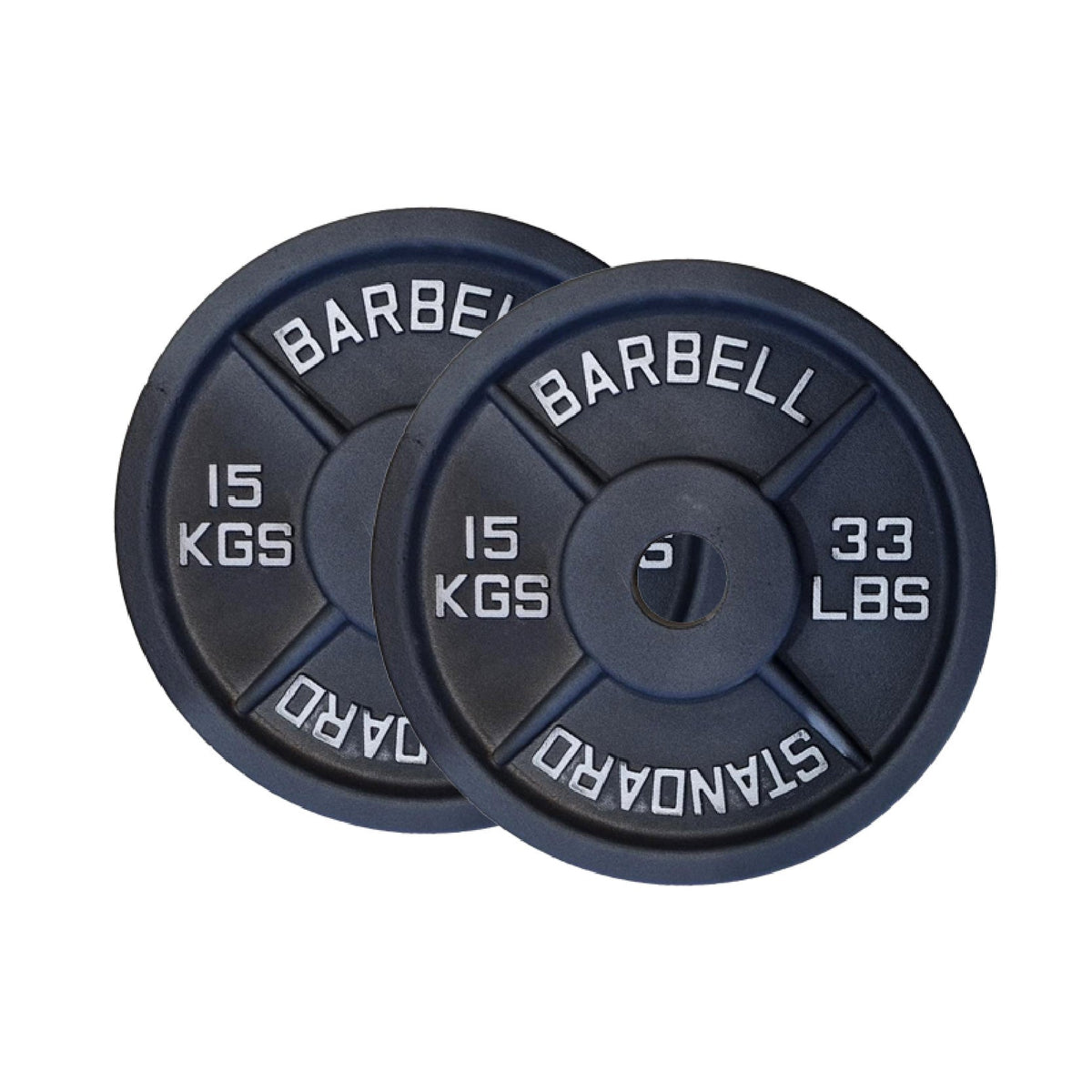 Cast Iron Weight Plates Set and Pair with Olympic Barbell + Clips
