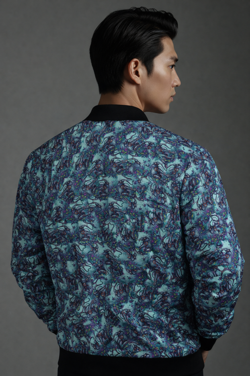 Blue Elephant Bomber Jacket