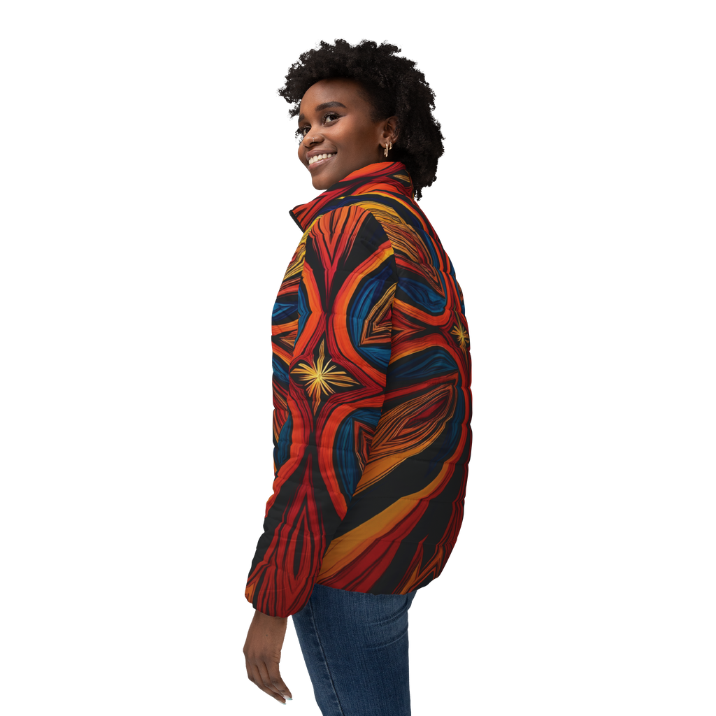 Flexate Fire Z Women’s Puffer Jacket - AOP Design