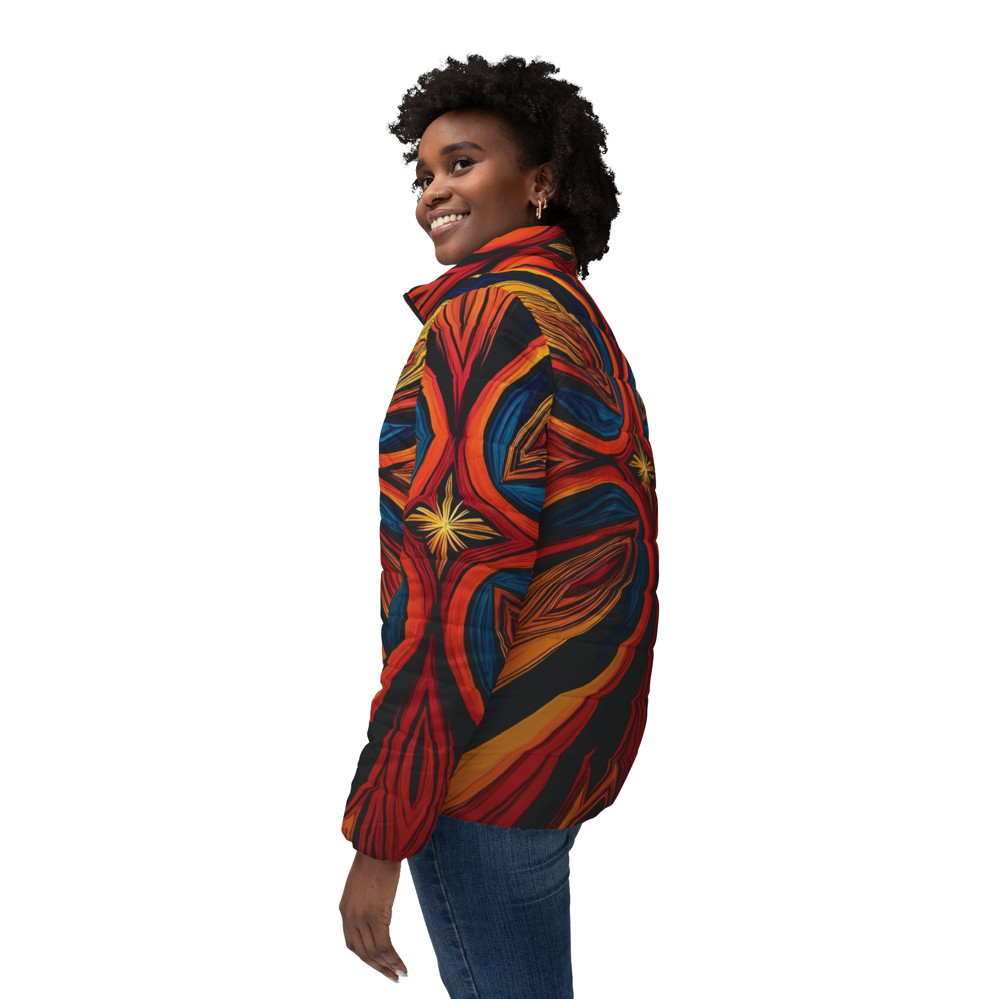 Flexate Fire Z Women’s Puffer Jacket - AOP Design