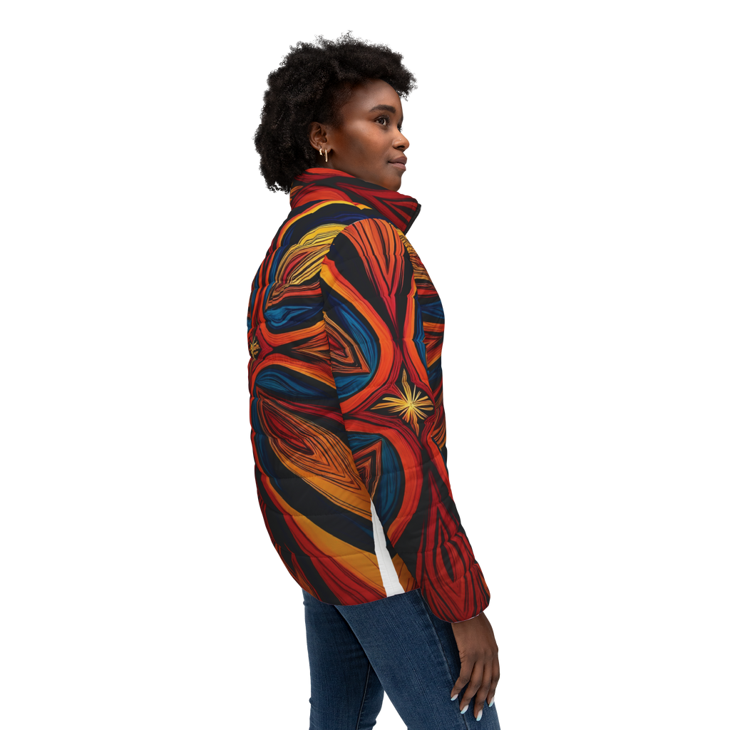 Flexate Fire Z Women’s Puffer Jacket - AOP Design