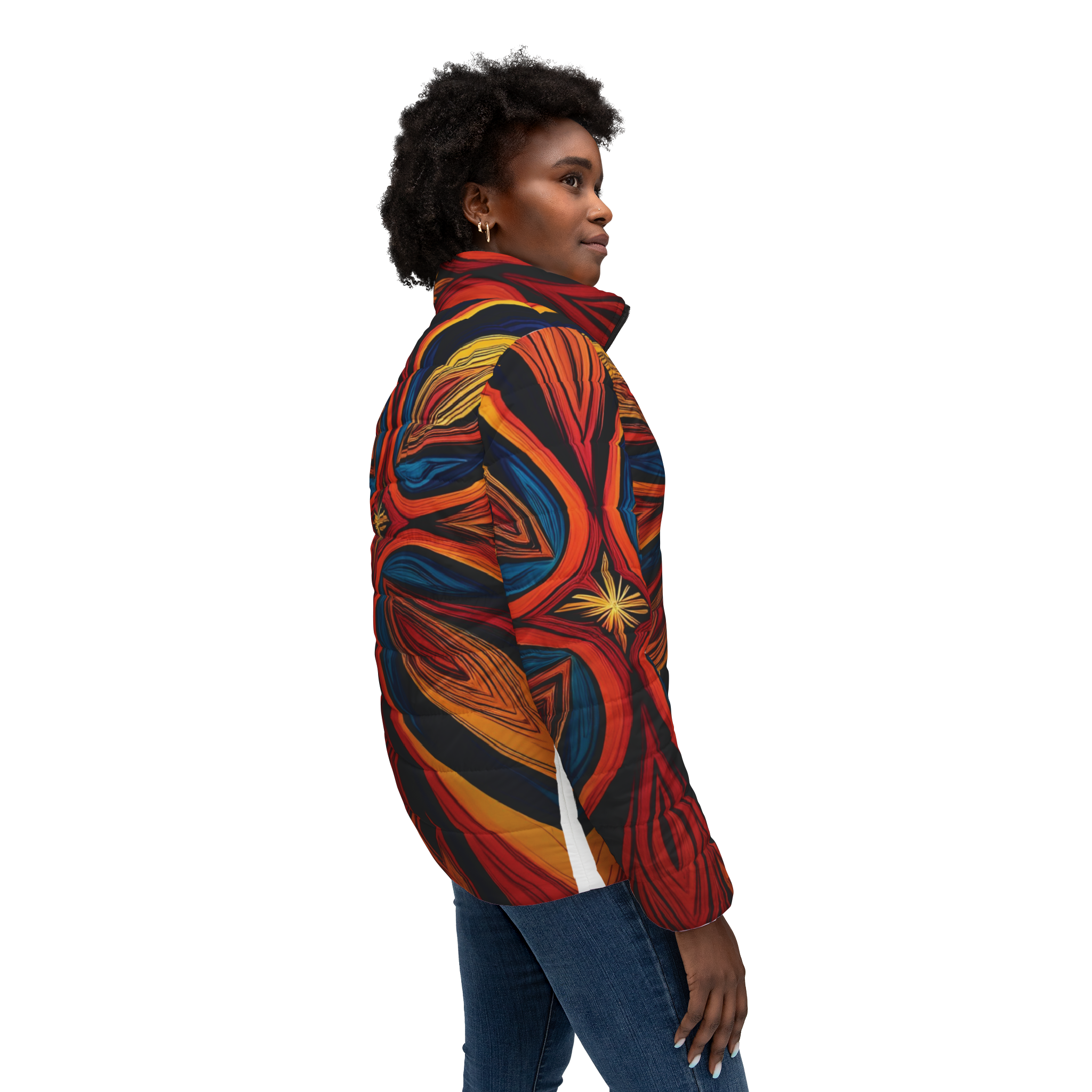 Flexate Fire Z Women’s Puffer Jacket - AOP Design