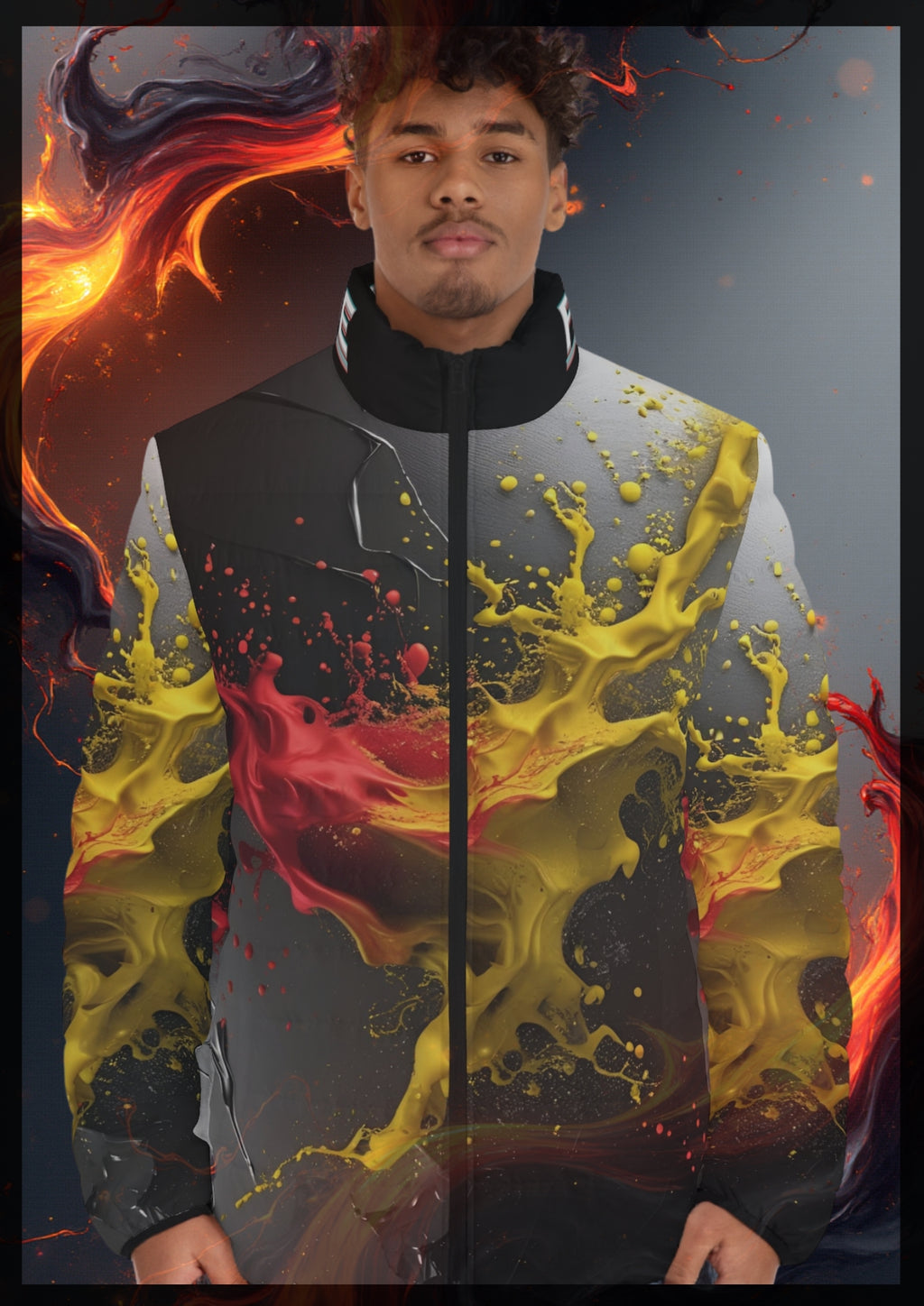 Flexate Artist One Men's Puffer Jacket - AOP Design