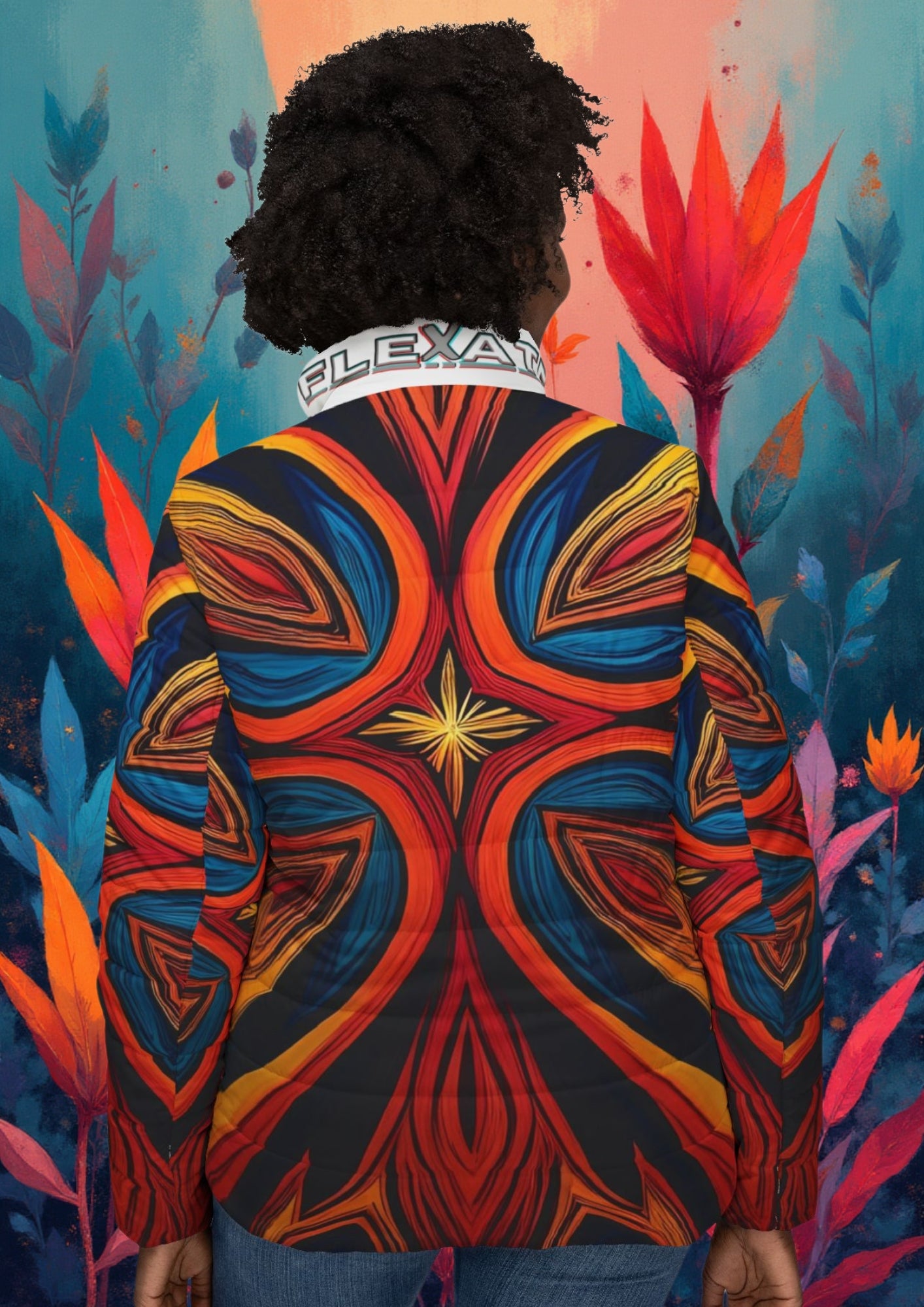 Flexate Fire Z Women’s Puffer Jacket - AOP Design