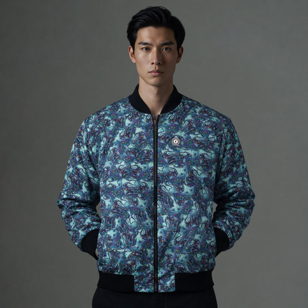 Blue Elephant Bomber Jacket
