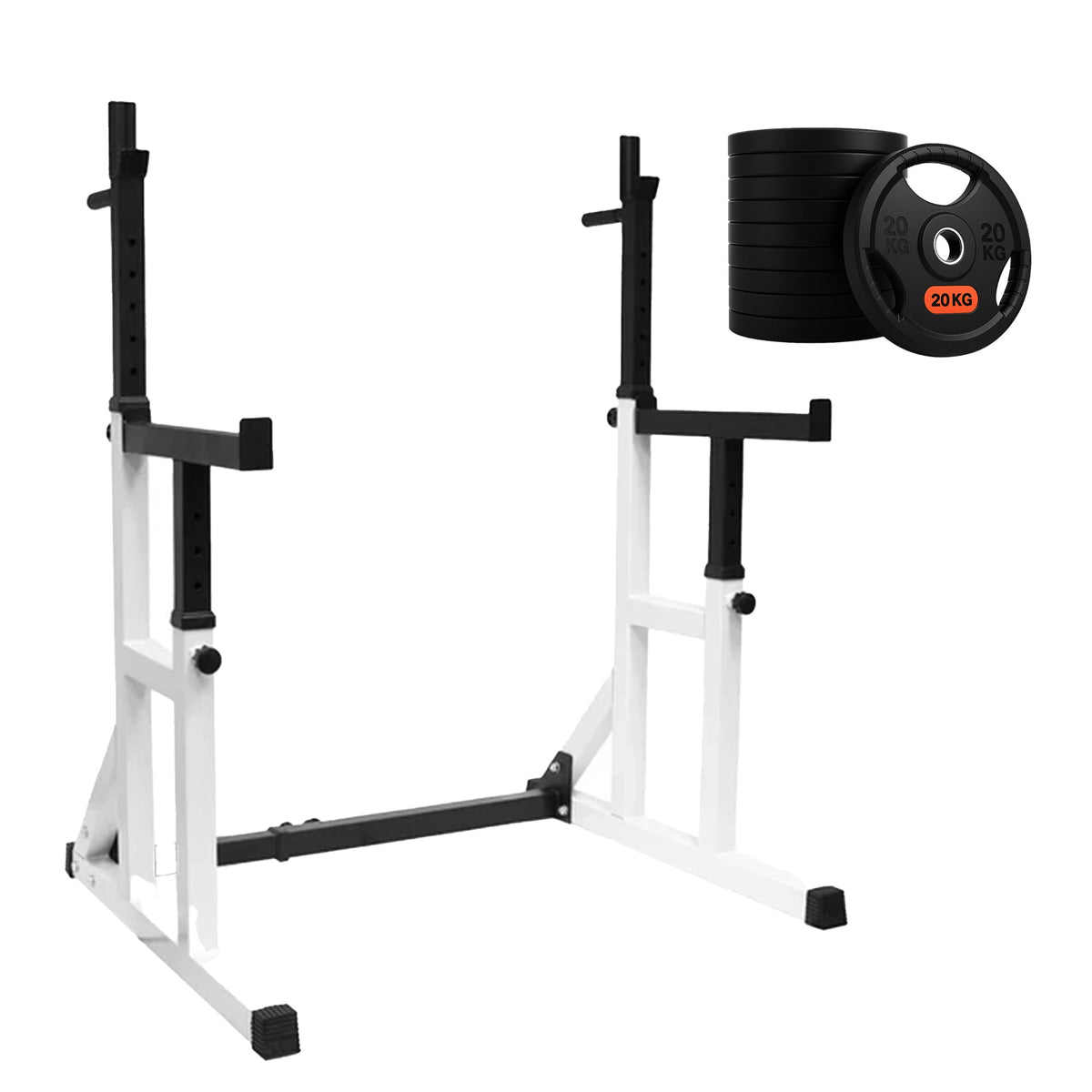 Heavy Duty Squat Rack Black & Wight