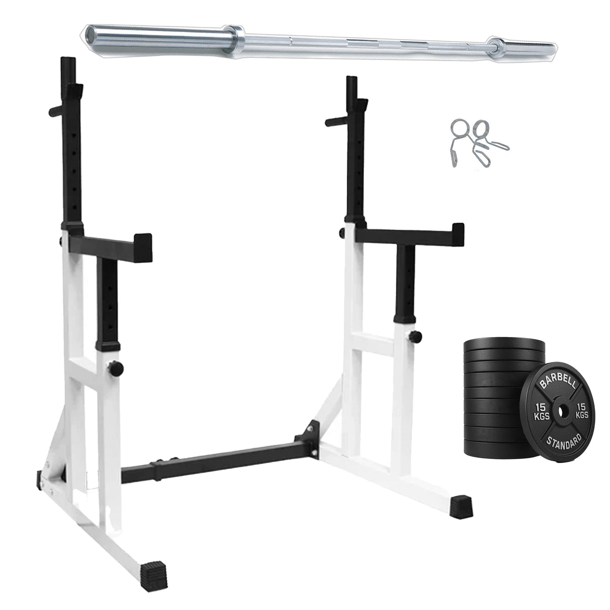 Heavy Duty Squat Rack Black & Wight