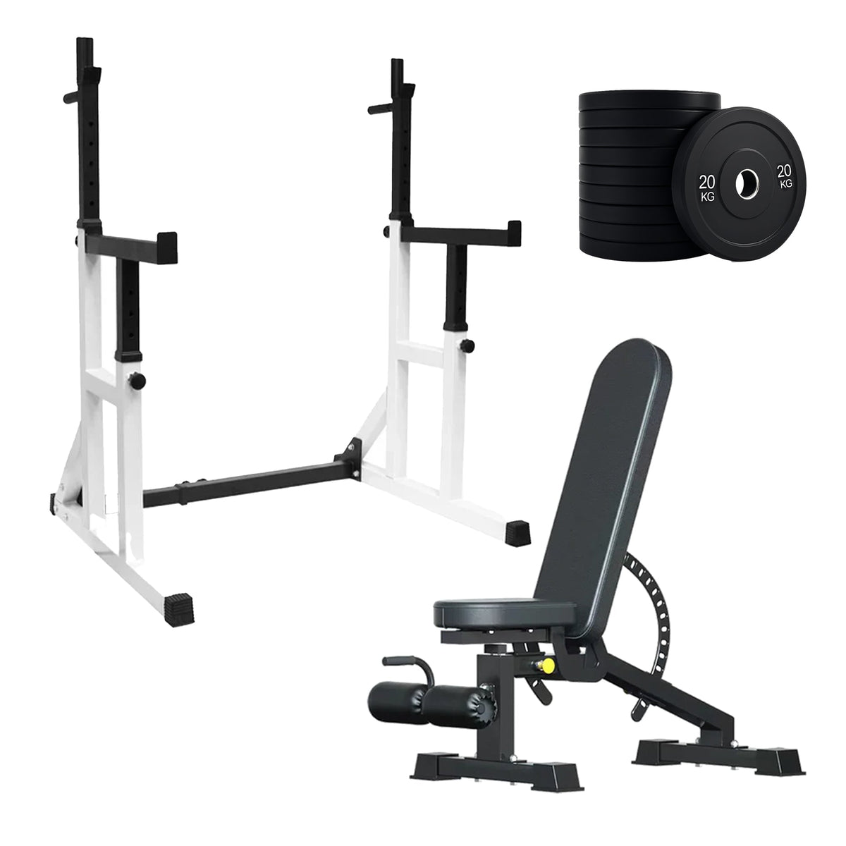 Heavy Duty Squat Rack Black & Wight
