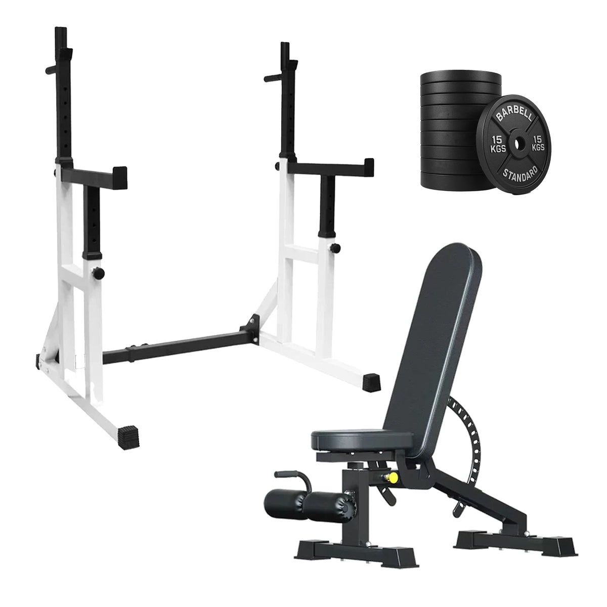 Heavy Duty Squat Rack Black & Wight