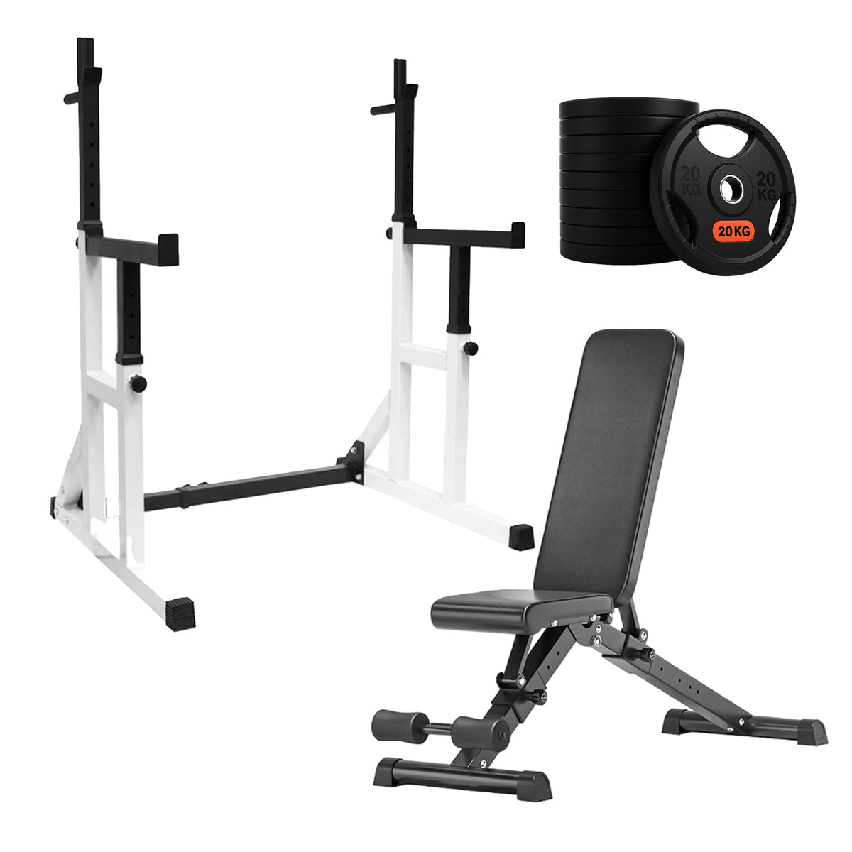 Heavy Duty Squat Rack Black & Wight